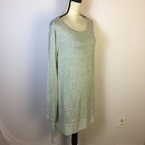 NWT DG2 Diane Gilman Sweater Tunic Knit Top XL Womans Gray Hi-Lo Hem Long Sleeve - Picture 3 of 14